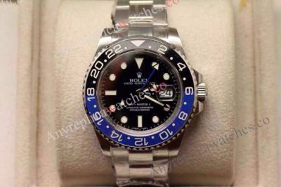 SWISS ETA2836 Rolex Batman Replica Watch GMT-Master II 40mm